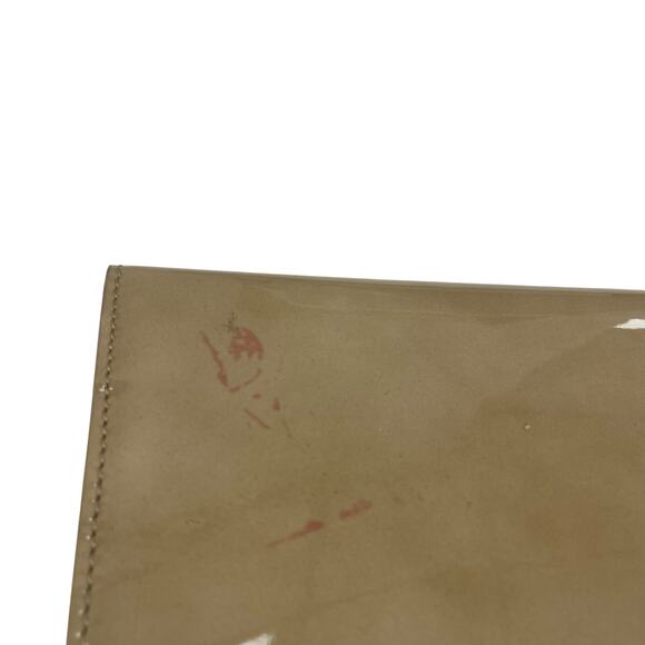 Jimmy Choo Patent Leather Milla Clutch Crossbody in Nude / Tan AS IS FLAWED - Picture 9 of 14